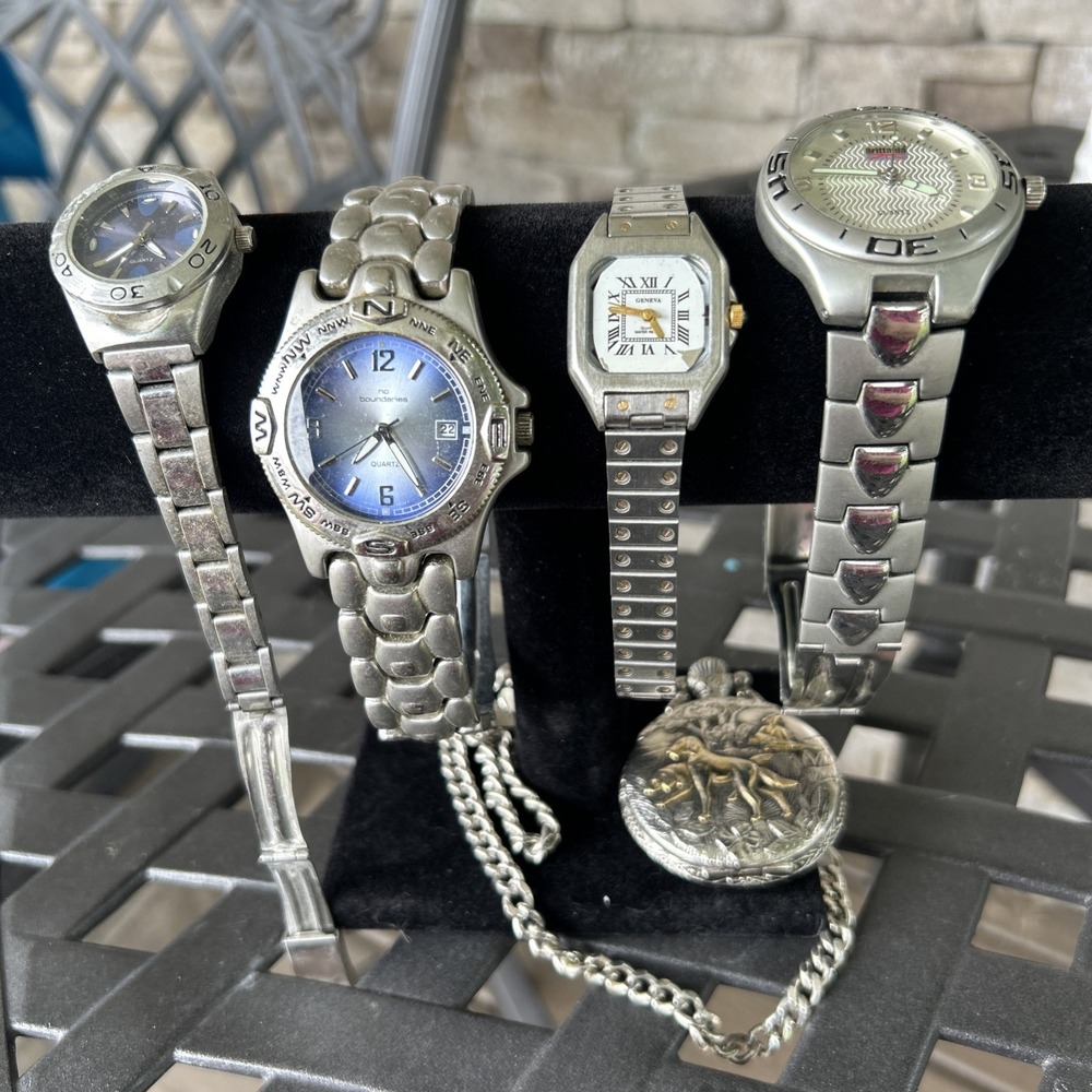 Lot 5 Watches For Men Vintage Geneva Brittanica Ltd